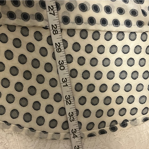 Yushi Off white, black & grey  Polka Dot Flowy Top cowl neck, size XL - Picture 7 of 9